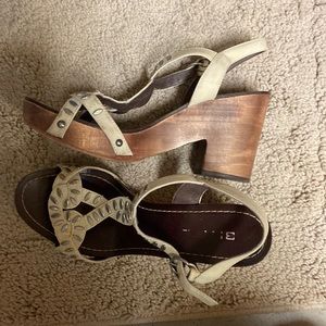 Wood block heels